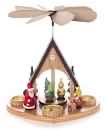 Santa With Elves Pyramid - 1 Tier  (German Pyramid) ornament collectible [Barcode 4014716501580] - Main Image 1