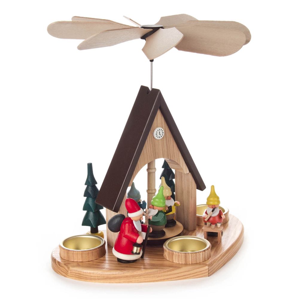 Santa With Elves Pyramid - 1 Tier  (German Pyramid) ornament collectible [Barcode 4014716501580] - Main Image 2