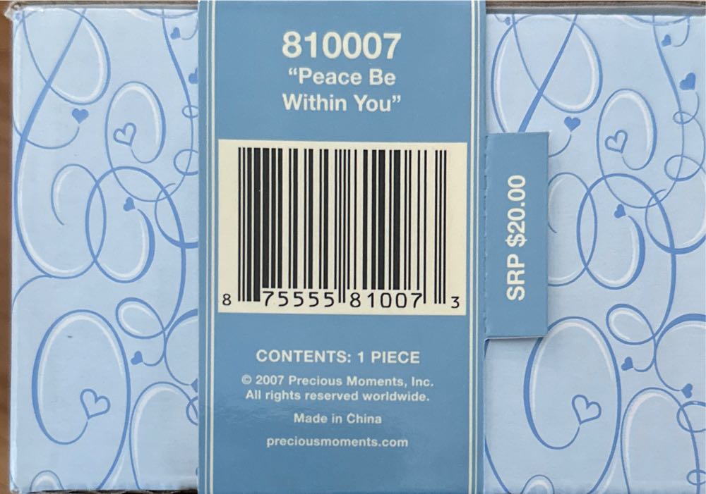 Peace Be Within You - Precious Moments Ornaments (Christmas) ornament collectible [Barcode 875555810073] - Main Image 3