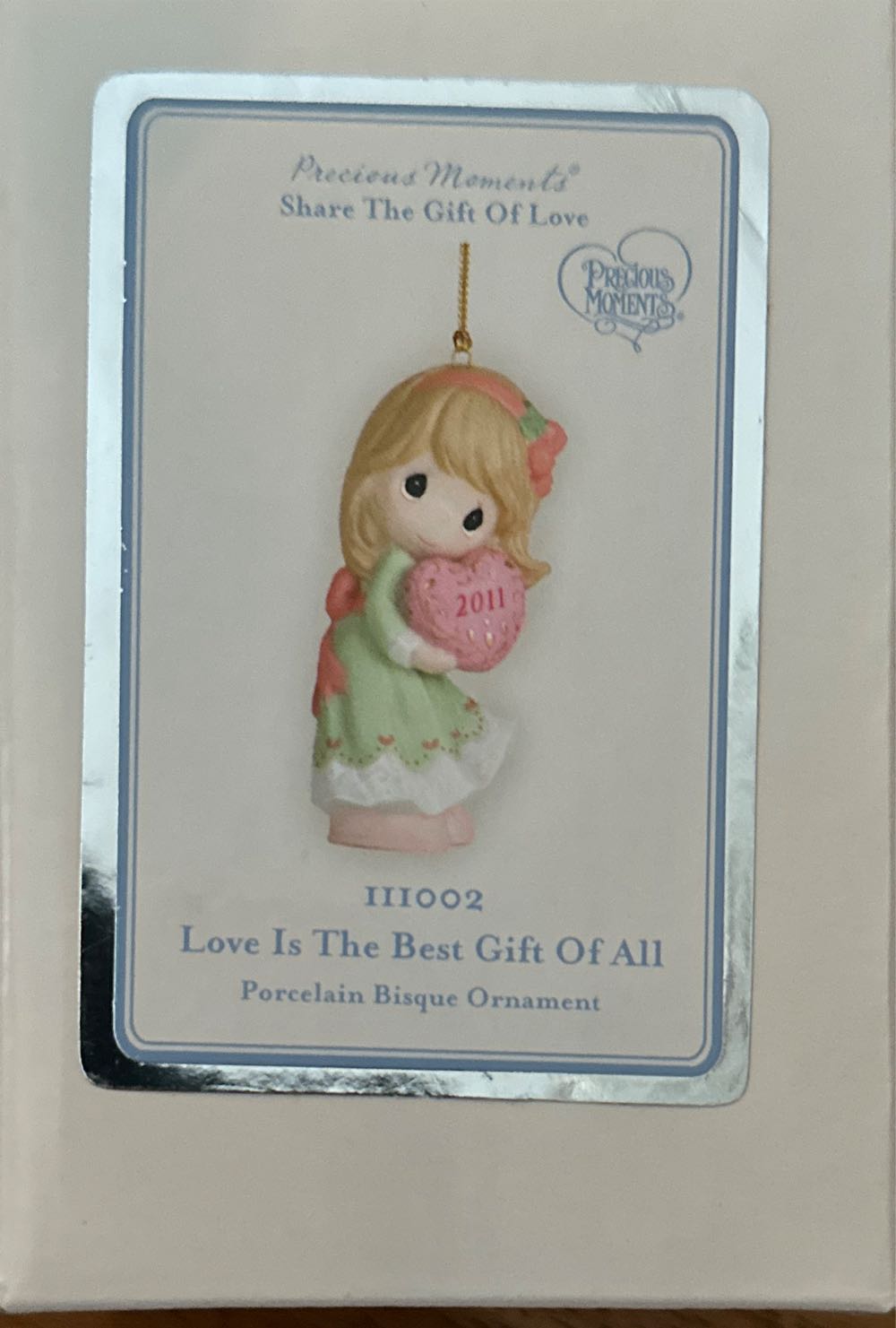 Precious Moments Dated Ornament Love Is The Best Gift Of All - Precious Moments Ornaments (Christmas) ornament collectible [Barcode 875555006896] - Main Image 2