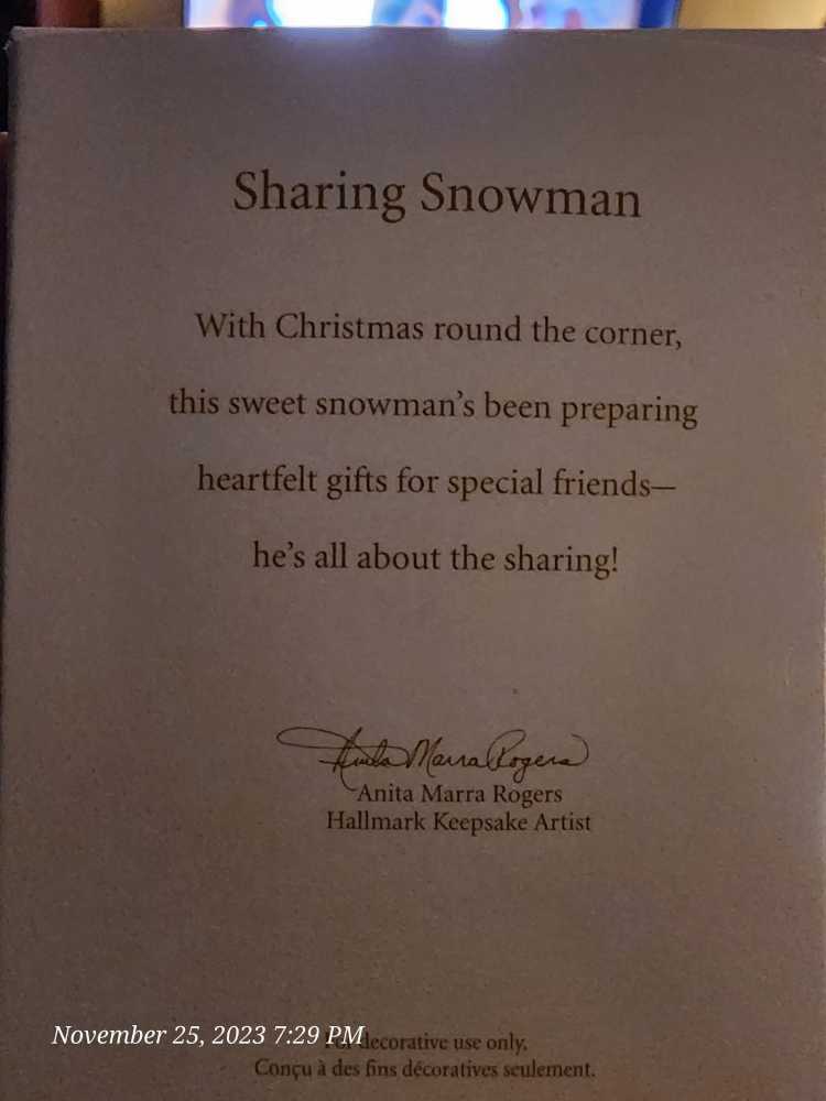 Sharing Snowman (Snowmen) ornament collectible - Main Image 2