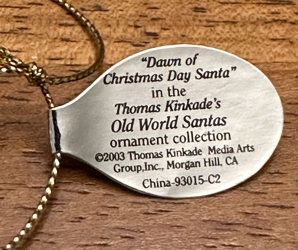 Dawn Of Christmas Day Santa - Thomas Kinkade Old World Santas (Christmas) ornament collectible - Main Image 3