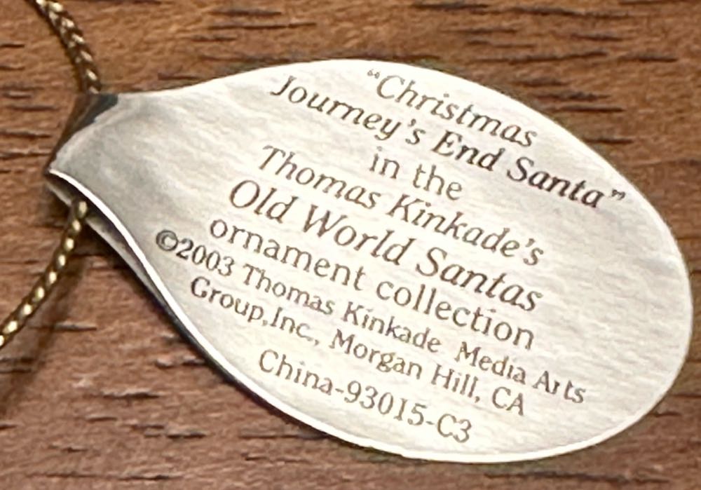  Christmas Journey’s End Santa - Thomas Kinkade Old World Santas (Christmas) ornament collectible - Main Image 3