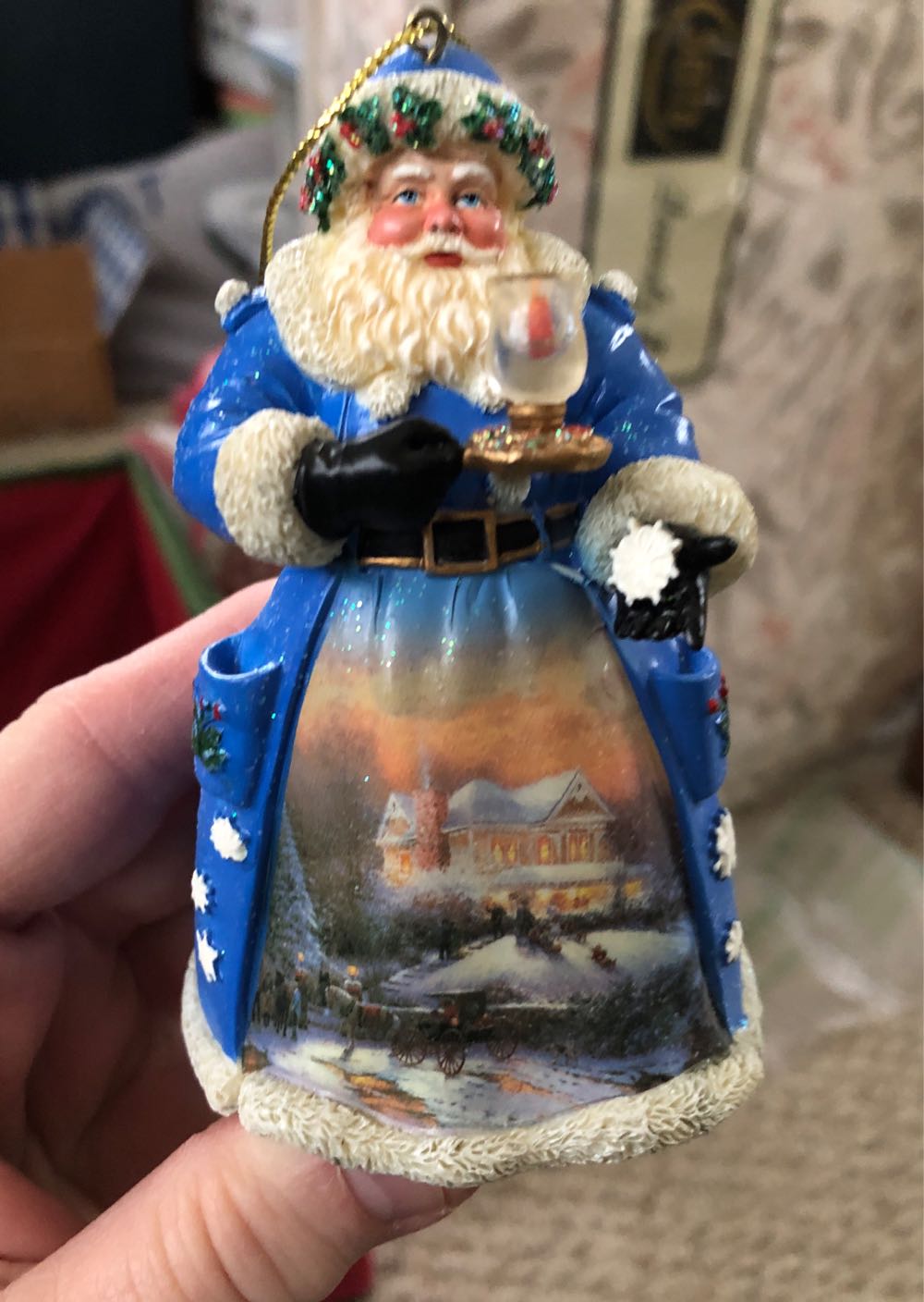 Christmas Night Visit Santa - Thomas Kinkade Old World Santas (Christmas) ornament collectible - Main Image 4