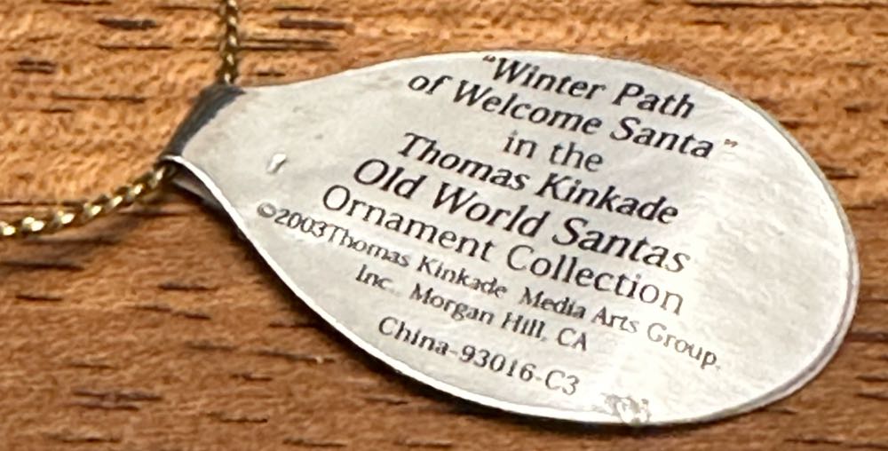 Winter Path Of Welcome Santa - Thomas Kinkade Old World Santas (Christmas) ornament collectible - Main Image 3