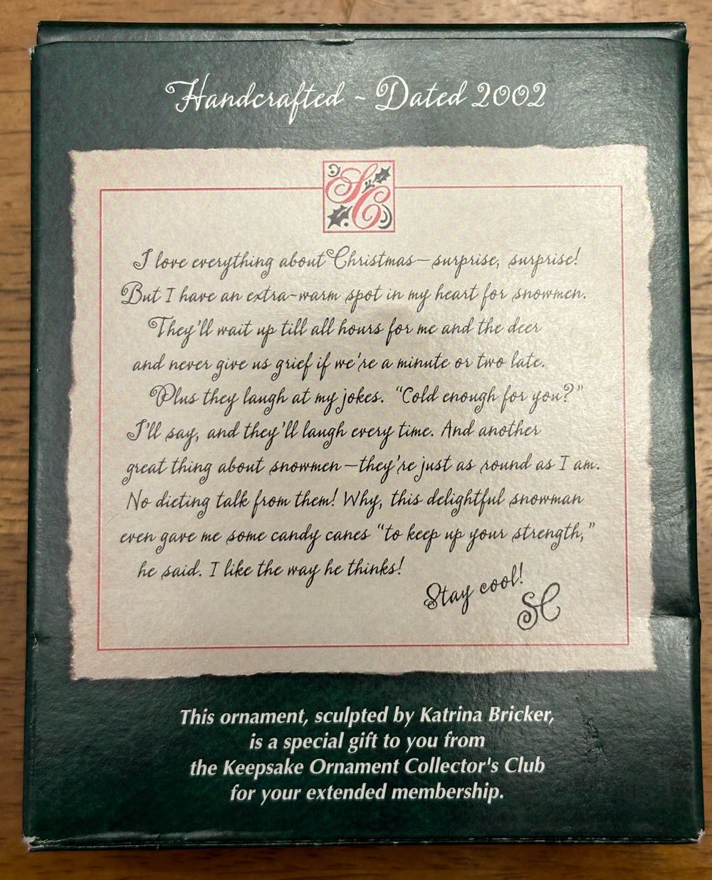 Snowman - Hallmark Keepsake Ornament (Christmas) ornament collectible - Main Image 3