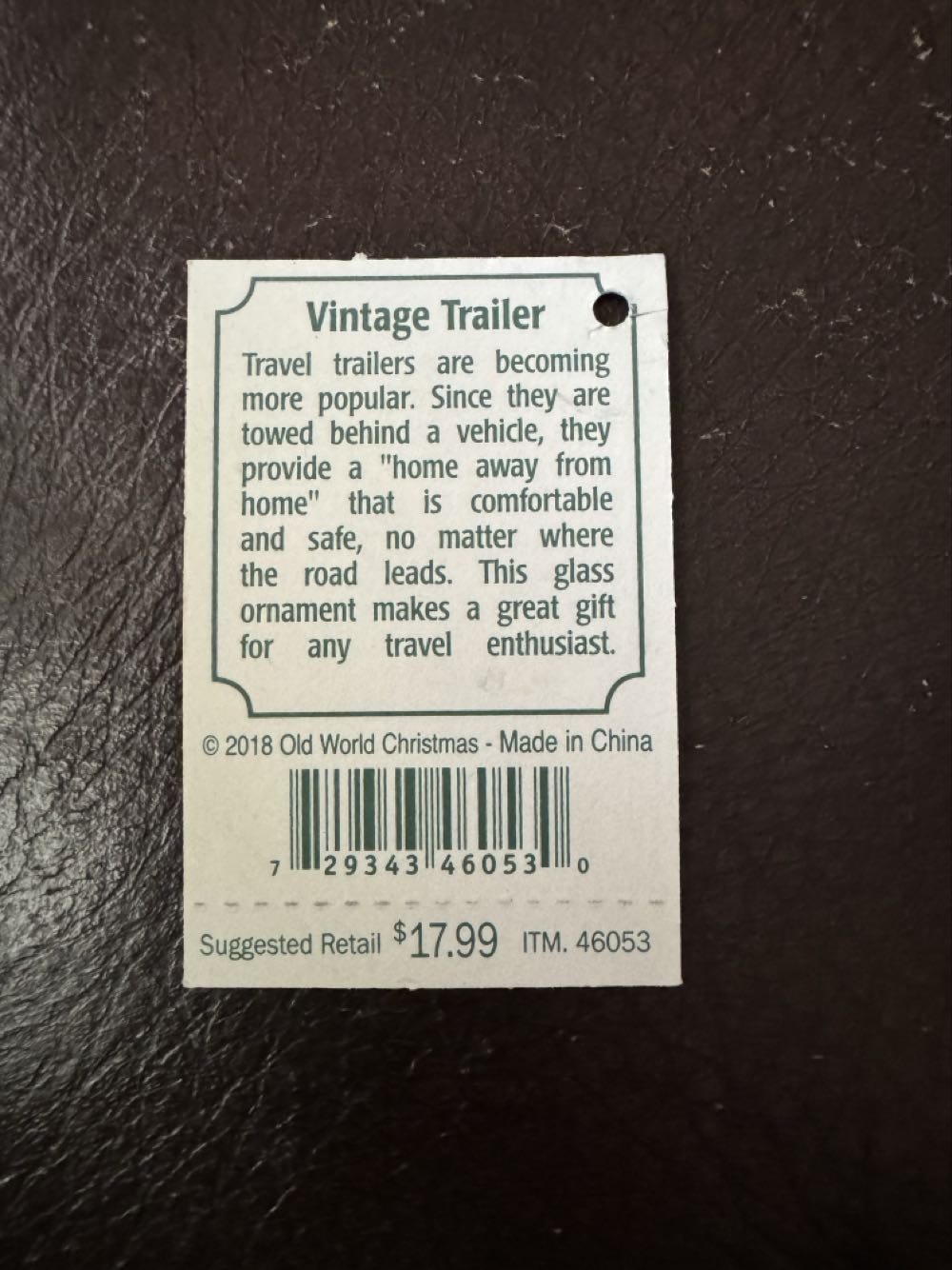 Old World Christmas Ornaments: Camping Outdoor Collection Glass Blown Ornaments For Christmas Tree Vintage Airstream Trailer  (Places) ornament collectible [Barcode 729343460530] - Main Image 3