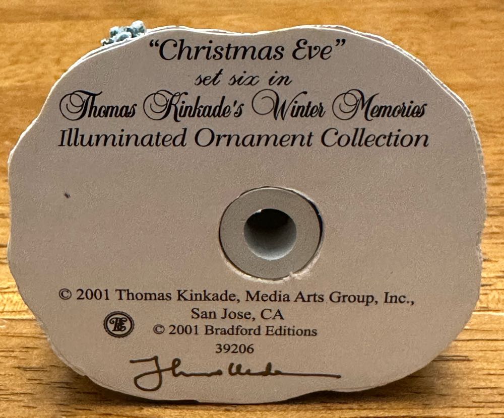 Christmas Eve - Thomas Kinkade Winter Memories (Christmas) ornament collectible - Main Image 3