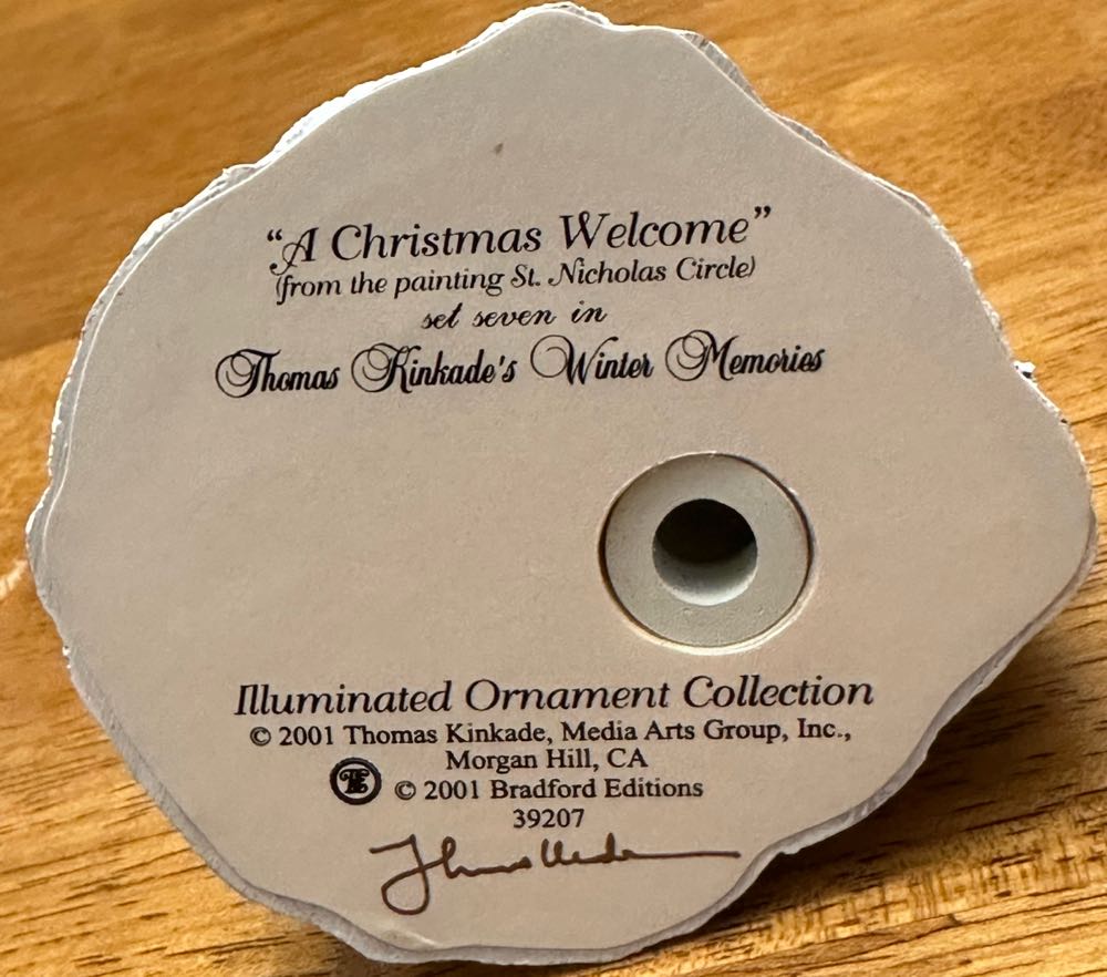 A Christmas Welcome - Thomas Kinkade Winter Memories (Christmas) ornament collectible - Main Image 3