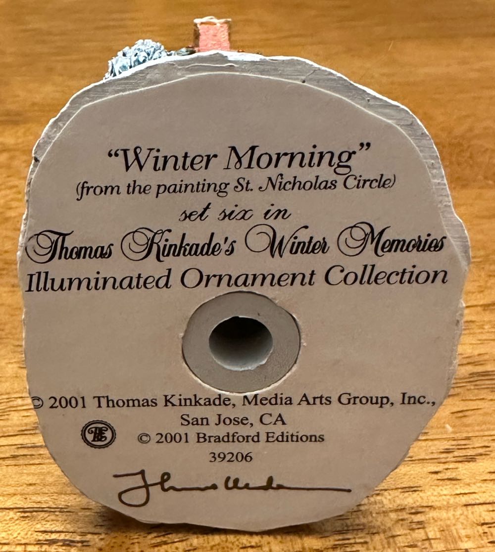 Winter Morning - Thomas Kinkade Winter Memories (Christmas) ornament collectible - Main Image 3