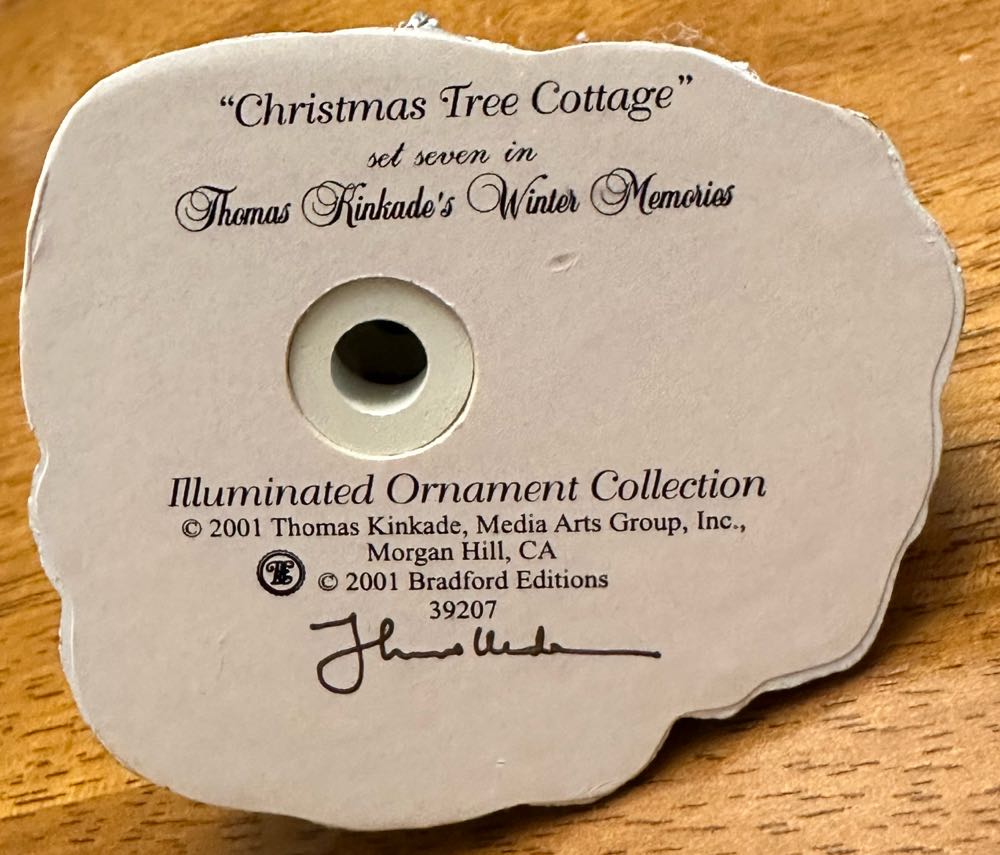 Christmas Tree Cottage - Thomas Kinkade Winter Memories (Christmas) ornament collectible - Main Image 3