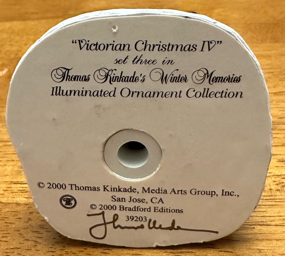 Victorian Christmas IV - Thomas Kinkade Winter Memories (Christmas) ornament collectible - Main Image 3
