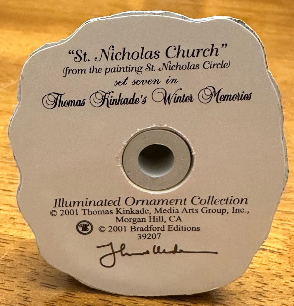 St. Nicholas Church - Thomas Kinkade Winter Memories (Christmas) ornament collectible - Main Image 3