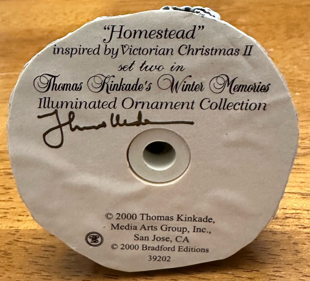 Homestead - Thomas Kinkade Winter Memories (Christmas) ornament collectible - Main Image 3