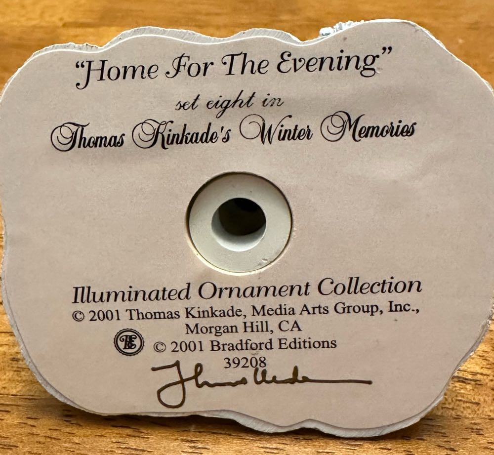 Home For The Evening - Thomas Kinkade Winter Memories (Christmas) ornament collectible - Main Image 3