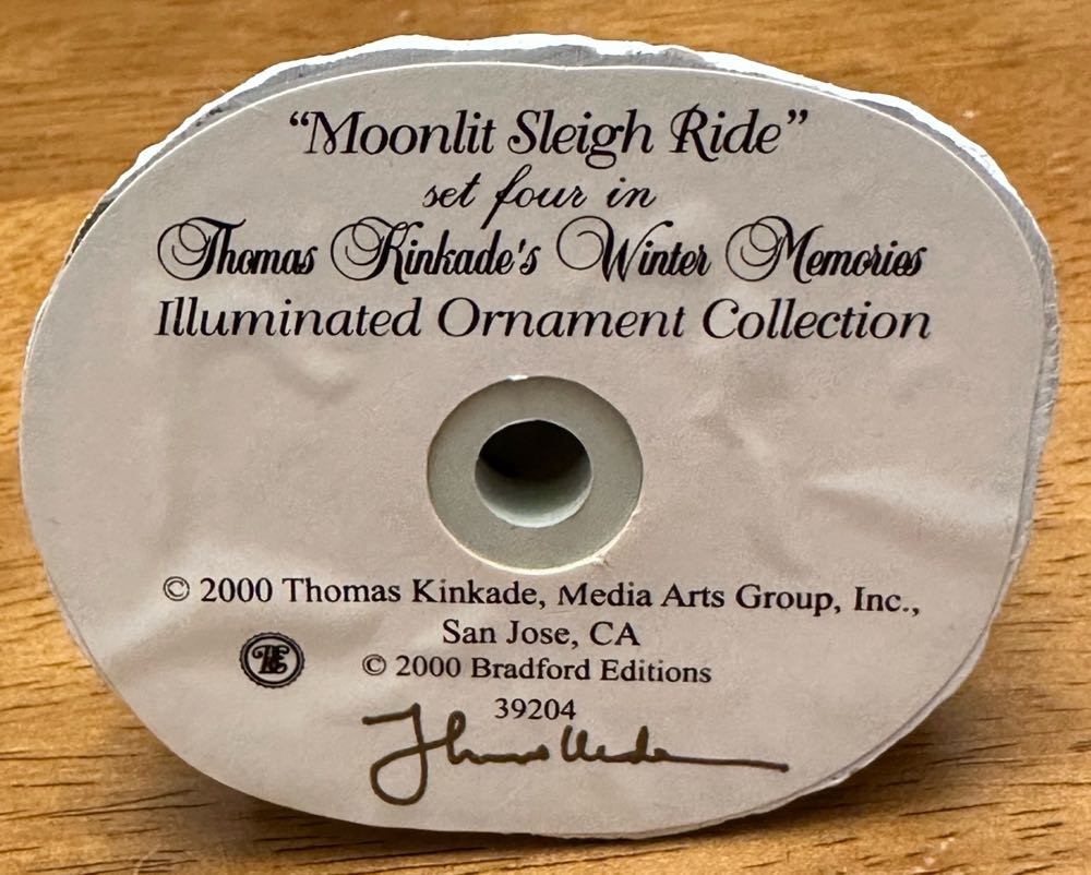Moonlit Sleigh Ride - Thomas Kinkade Winter Memories (Christmas) ornament collectible - Main Image 3