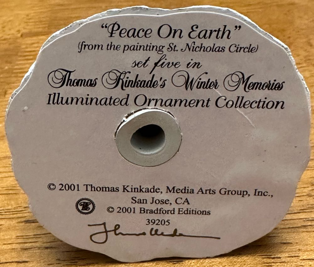 Peace On Earth - Thomas Kinkade Winter Memories (Christmas) ornament collectible - Main Image 3