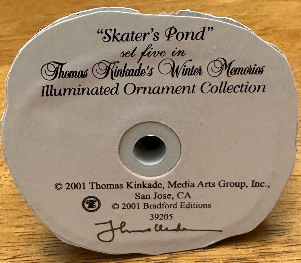 Skater’s Pond - Thomas Kinkade Winter Memories (Christmas) ornament collectible - Main Image 3