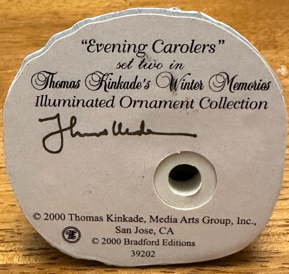 Evening Carolers - Thomas Kinkade Winter Memories (Christmas) ornament collectible - Main Image 3