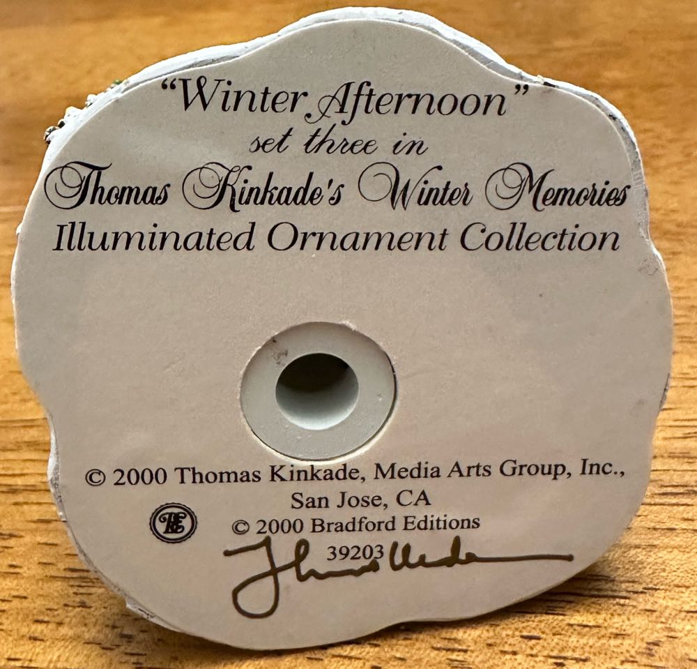 Winter Afternoon - Thomas Kinkade Winter Memories (Christmas) ornament collectible - Main Image 3