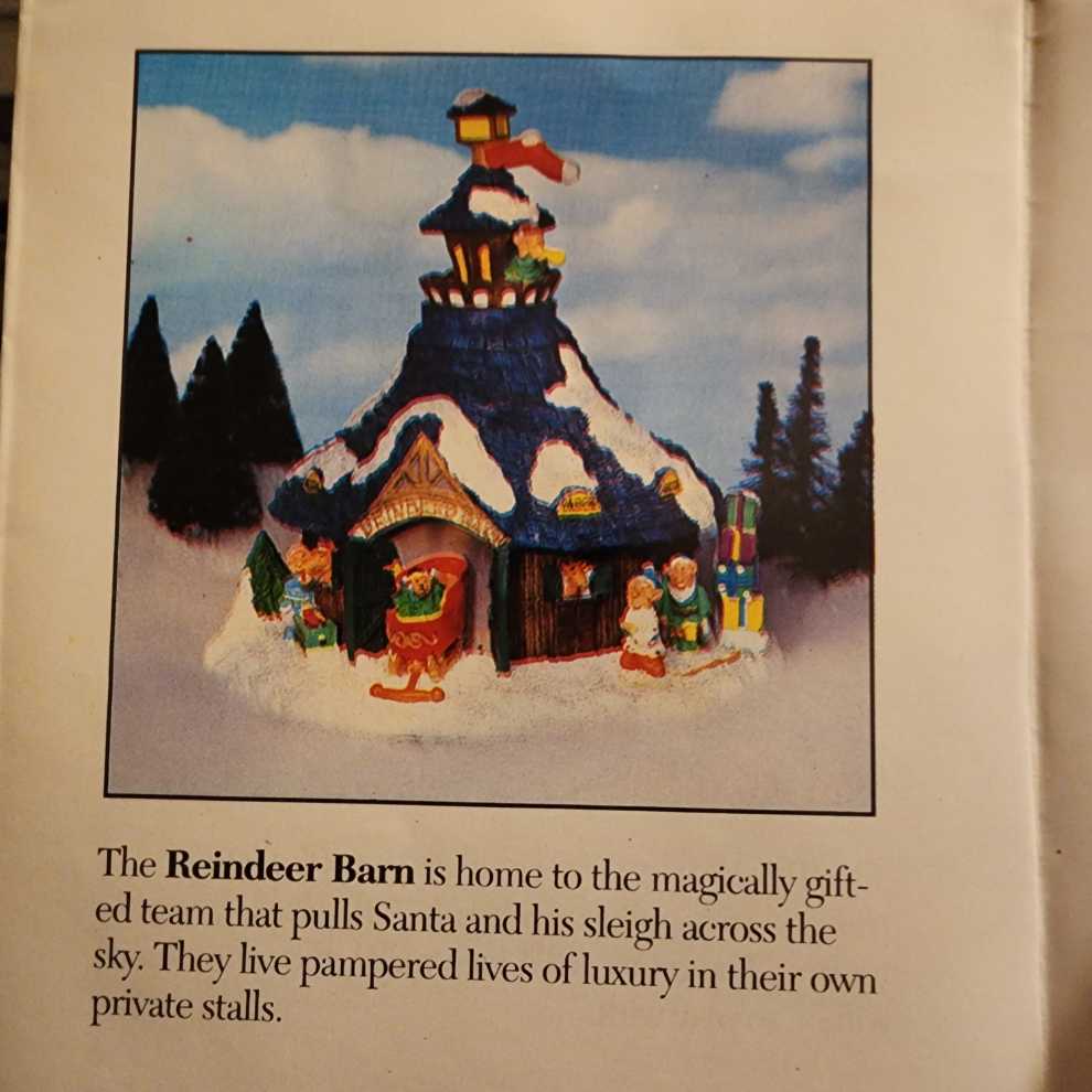 Reindeer Barn - Santa’s Town At The North Pole (Santa Village) ornament collectible [Barcode 757917502027] - Main Image 2