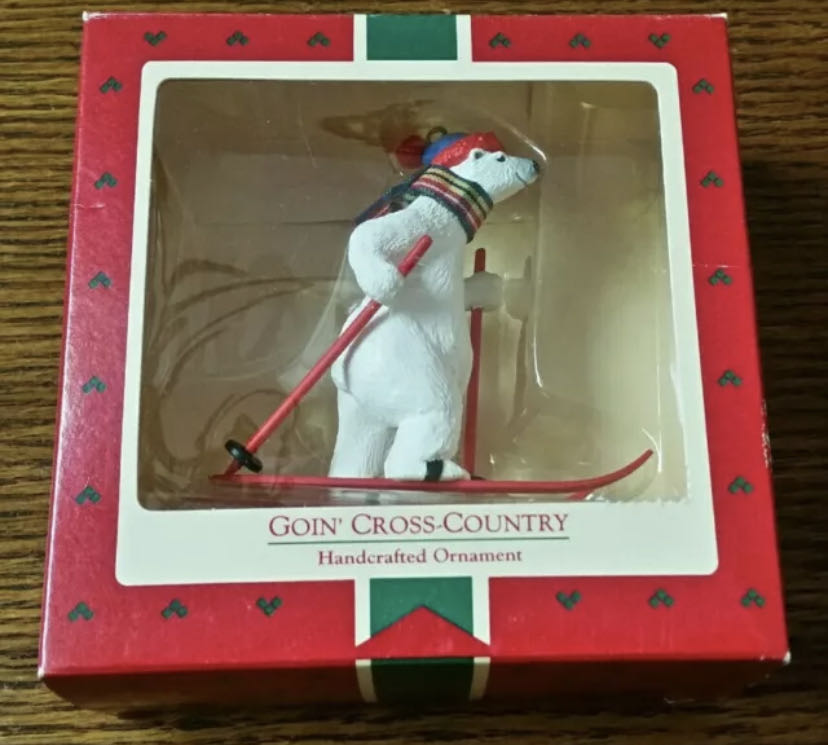 Goin’ Cross-Country - Handcrafted (Skiing, Polar Bear) ornament collectible - Main Image 2