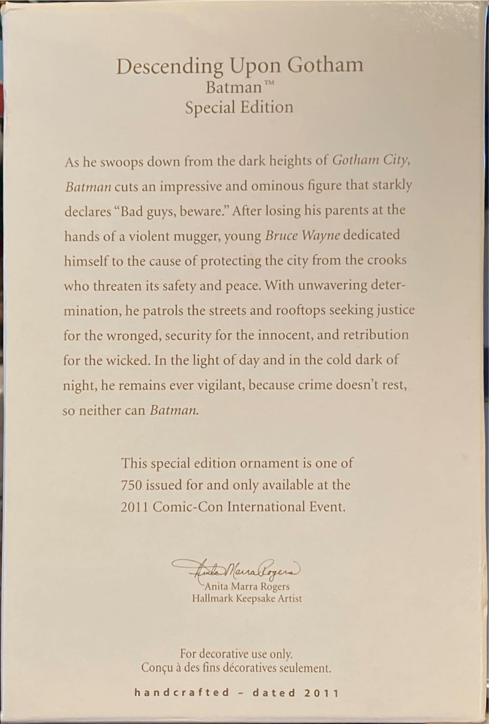 Descending Upon Gotham - Batman (DC Comics) ornament collectible - Main Image 2