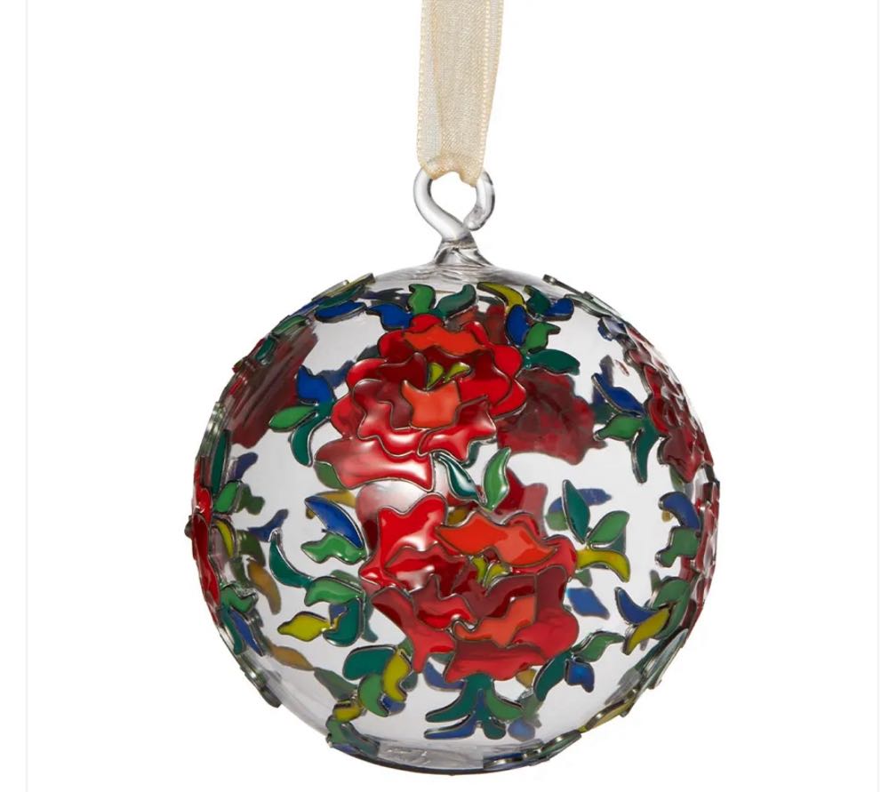 Louis C. Tiffany Peony Cloisonné Ornament Item # 80057505  (Louis C. Tiffany) ornament collectible - Main Image 2