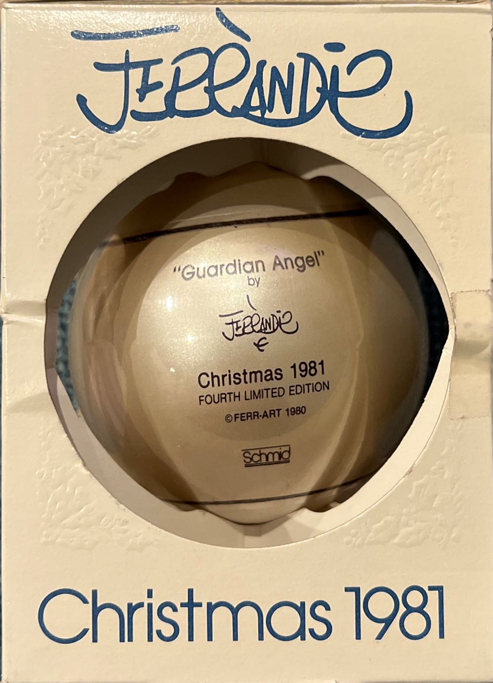 “Guardian Angel” Christmas 1981 - Ferrandie ornament collectible - Main Image 2