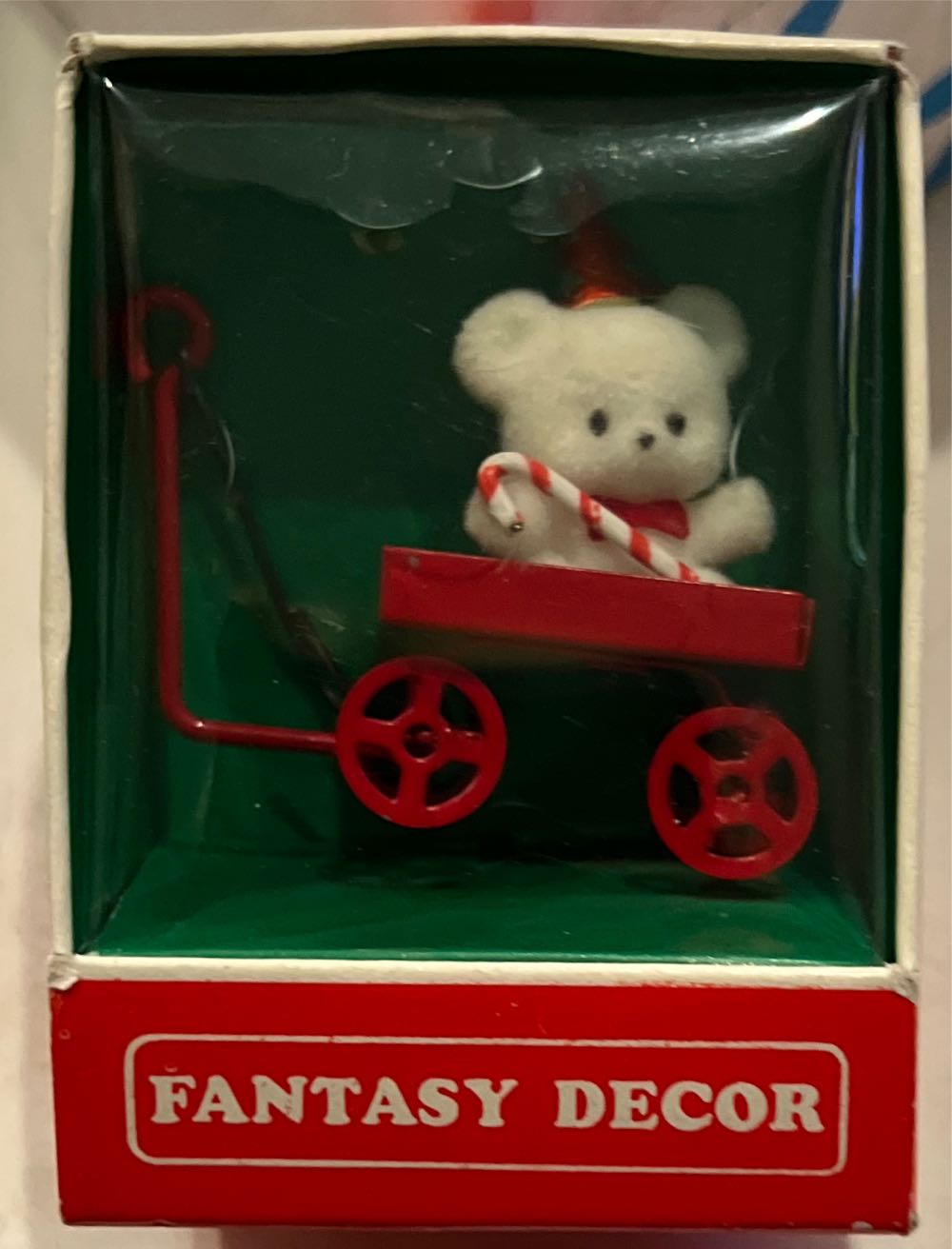 Christmas Teddy In Wagon  ornament collectible - Main Image 1
