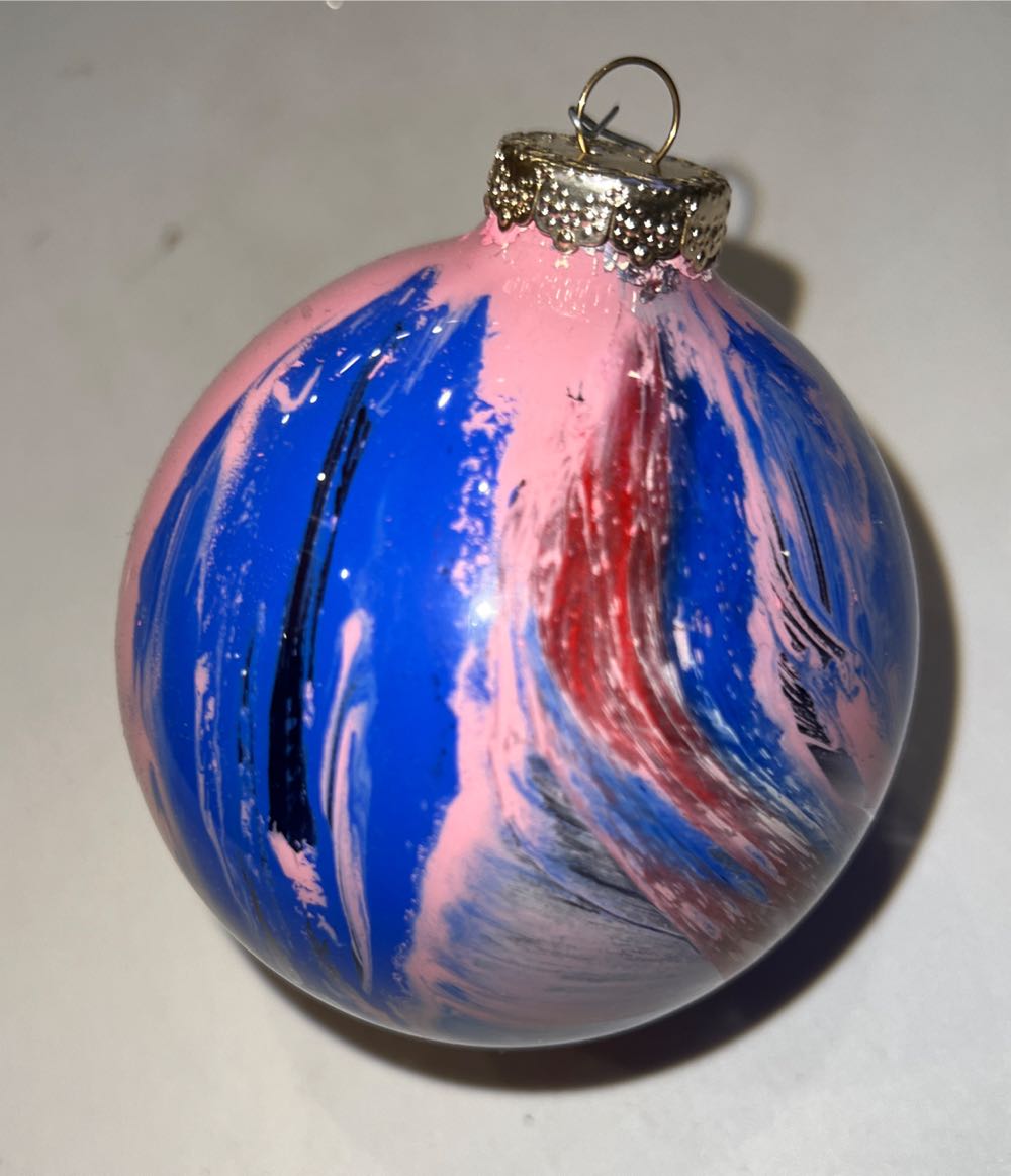 Glass Ball - Pink, Blue & Red  (Glass Ball) ornament collectible - Main Image 1