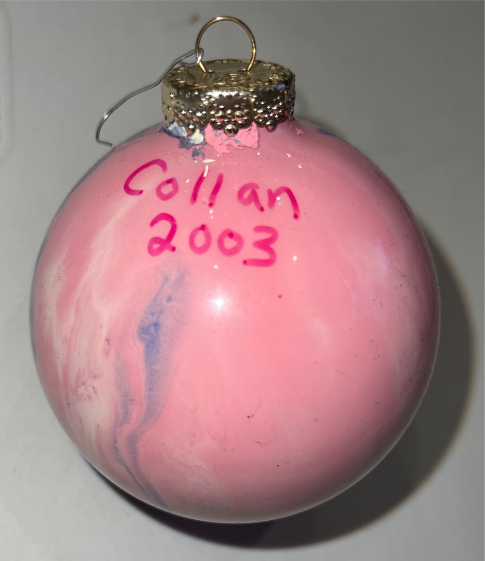 Glass Ball - Pink, Blue & Red  (Glass Ball) ornament collectible - Main Image 2