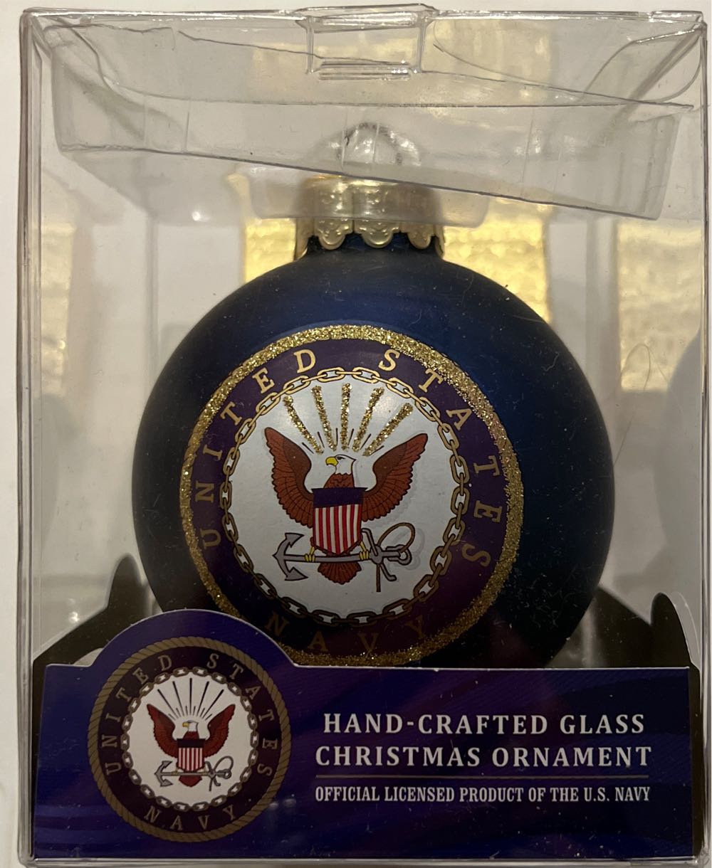 U.s. Navy Glass Ball Ornament 80mm - U. S. Navy (Military) ornament collectible [Barcode 086131271274] - Main Image 2