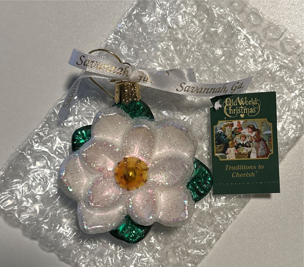 Old World Christmas Garden Gifts Glass Blown Ornaments For Christmas Tree Magnolia  ornament collectible [Barcode 729343360939] - Main Image 2