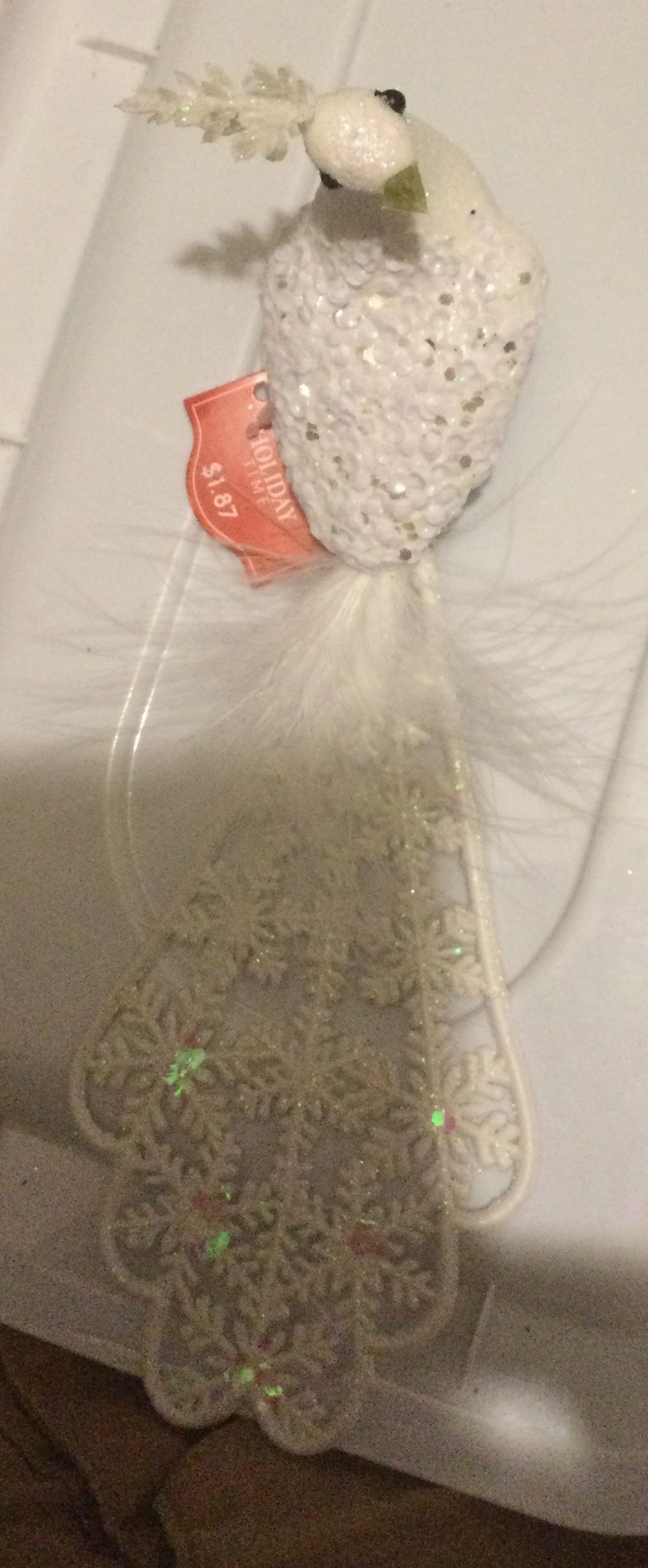 Peacock White - Holiday Time ornament collectible - Main Image 3