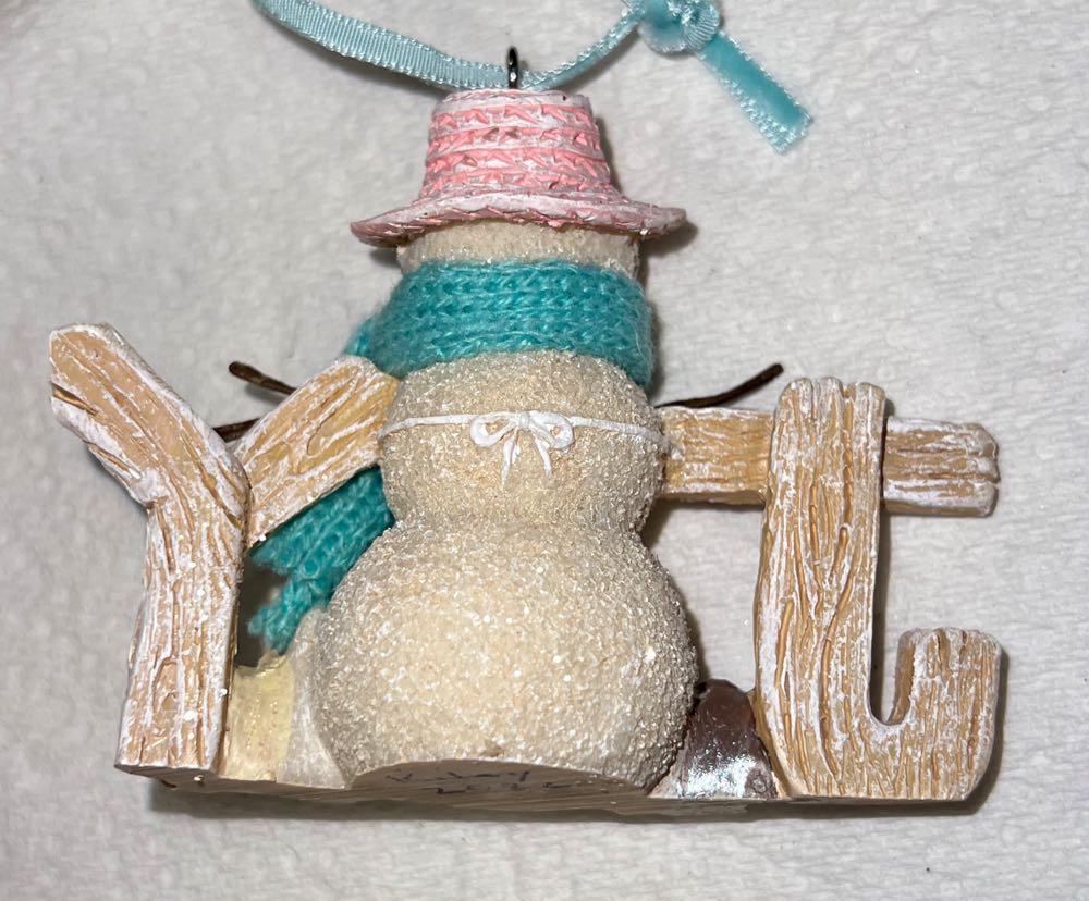 Joy Beach Snowman  (Snowman) ornament collectible - Main Image 2