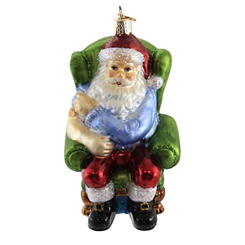 Old World Christmas Santa Vaccinated Glass Blown Christmas Tree Ornament  ornament collectible [Barcode 729343403230] - Main Image 1