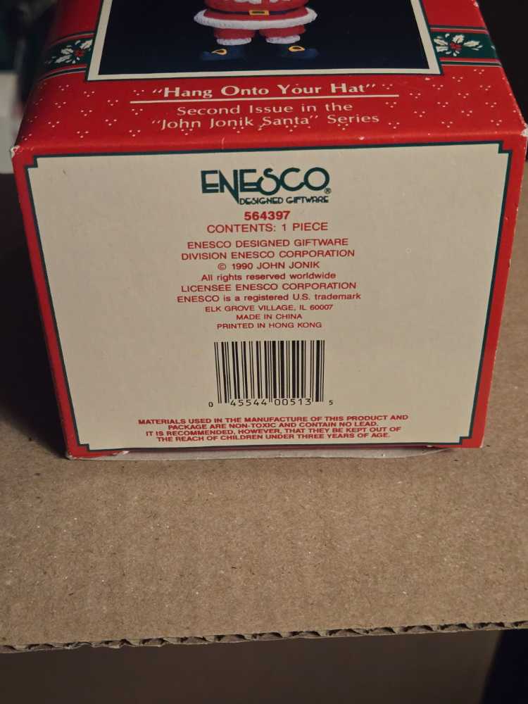 Enesco Hang Onto Your Hat  - John Jonik Santa (Santa) ornament collectible [Barcode 045544005135] - Main Image 3