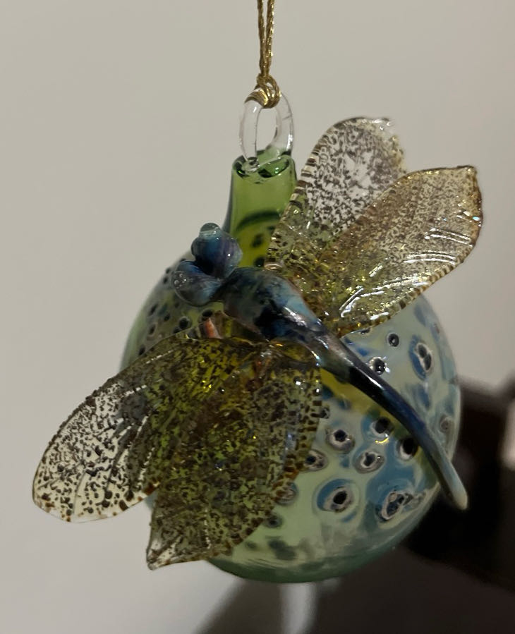 Soft Landing Dragonfly Glass Ball  (Love) ornament collectible - Main Image 2