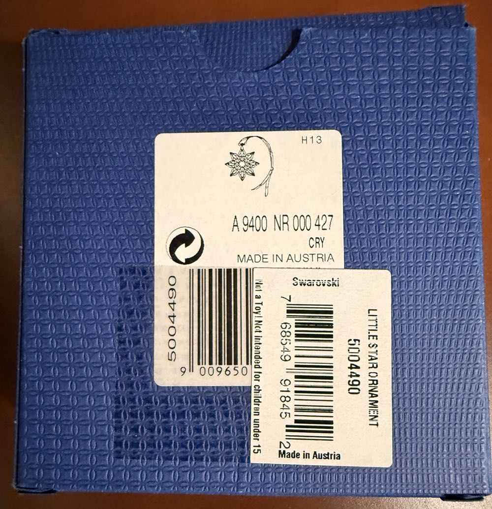 Swarovski Little Star 2013 - Swarovski Ornament (Little Clear Annual) ornament collectible [Barcode 768549918452] - Main Image 3