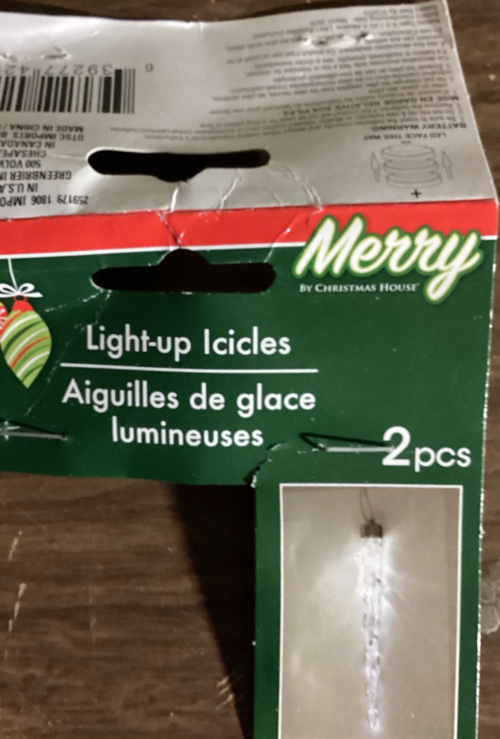 Light Up Tree Ornaments Clear Plastic Icicle Led Lights Xmas Pack Of 4 Icicles  ornament collectible [Barcode 639277429551] - Main Image 2