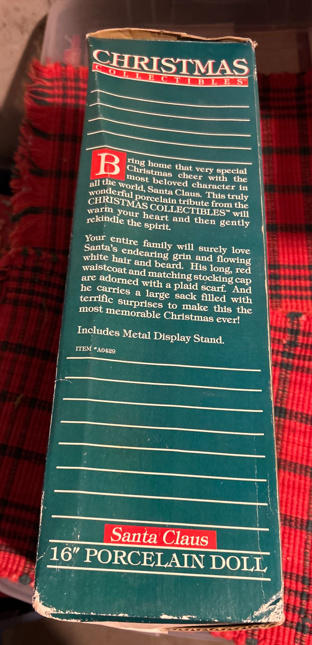 Mr. Santa Claus 16” Porcelain Doll  ornament collectible - Main Image 2