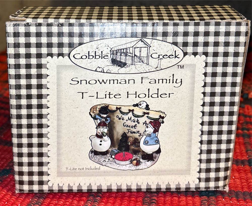 Cobble Creek Snowman Family T-light Holder  ornament collectible [Barcode 053847055474] - Main Image 1