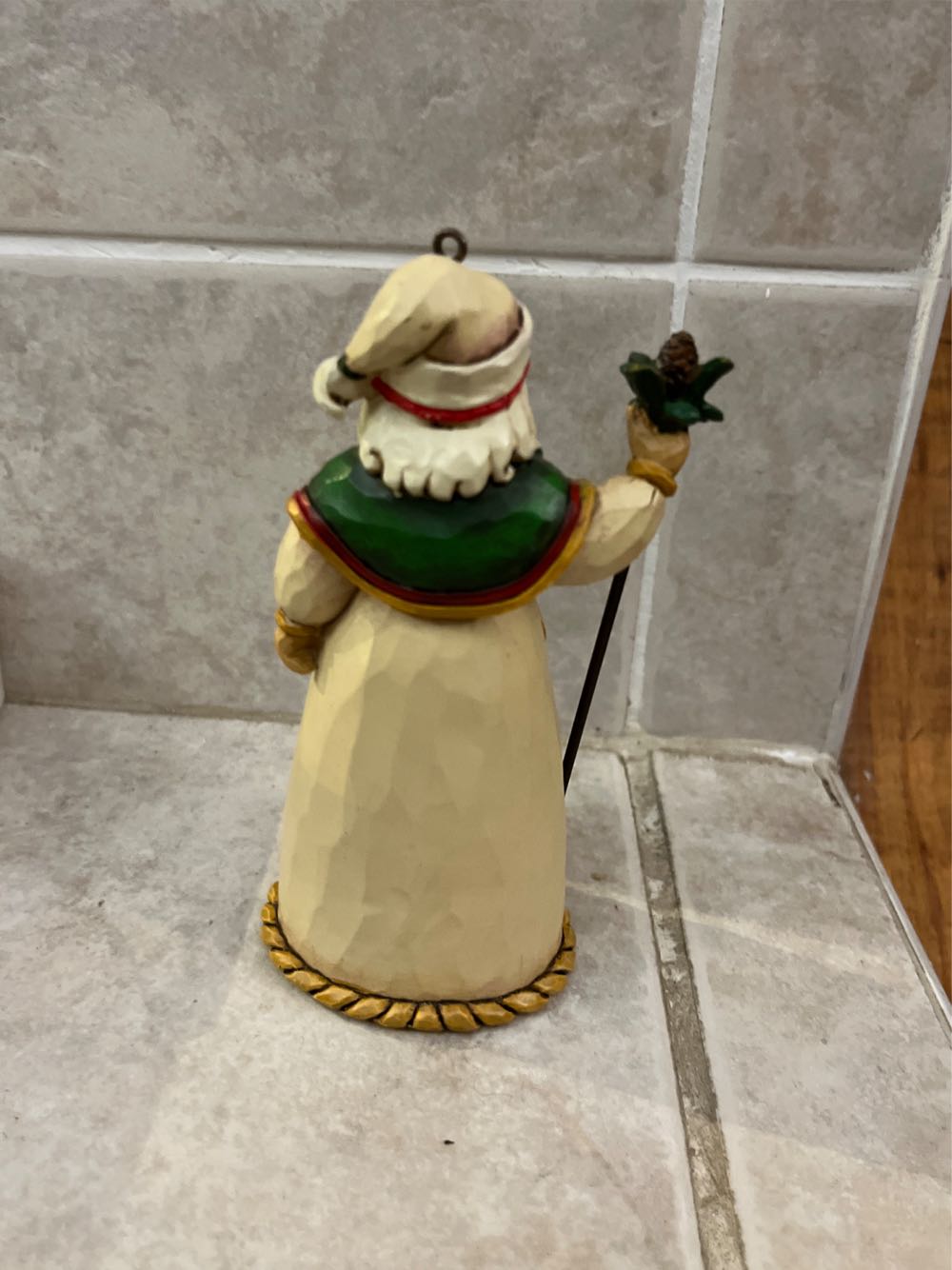 Jim Shore Santa With Christmas Septer (green)  ornament collectible - Main Image 2