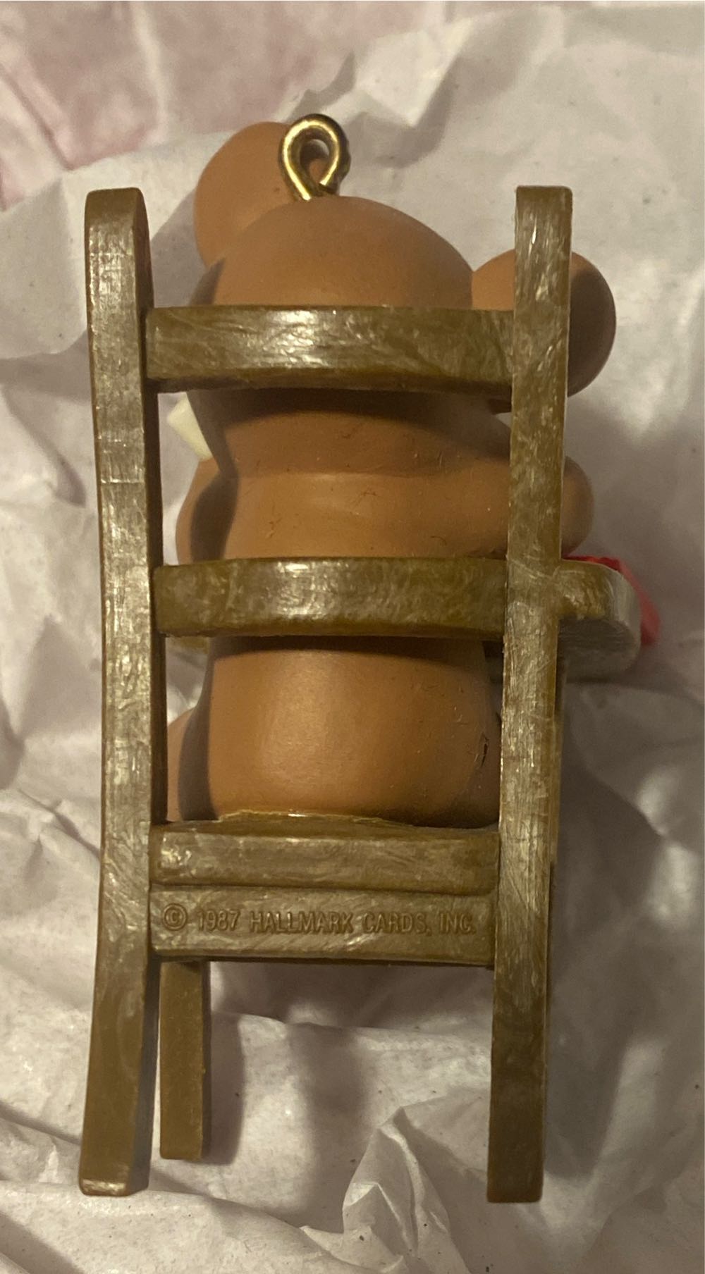 Hallmark Teacher Handcrafted Ornament Dated 1987 - Teddy Bear (Teacher) ornament collectible - Main Image 2