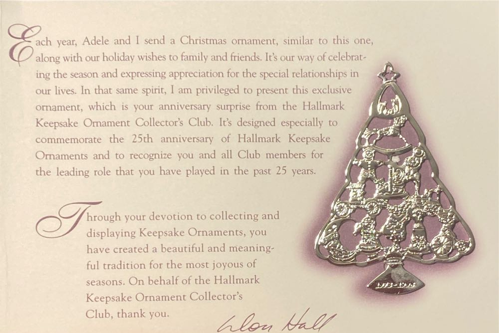 Our 25th Anniversay Card & Ornament - Club Ornament (Keepsake Ornament Collector’s Club) ornament collectible - Main Image 3