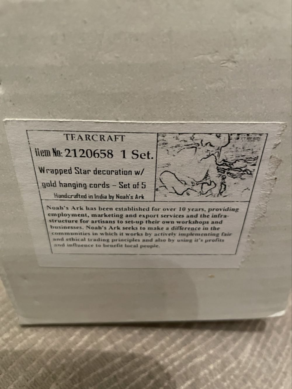 Gold Wired Star Tree Decoration   ornament collectible - Main Image 2