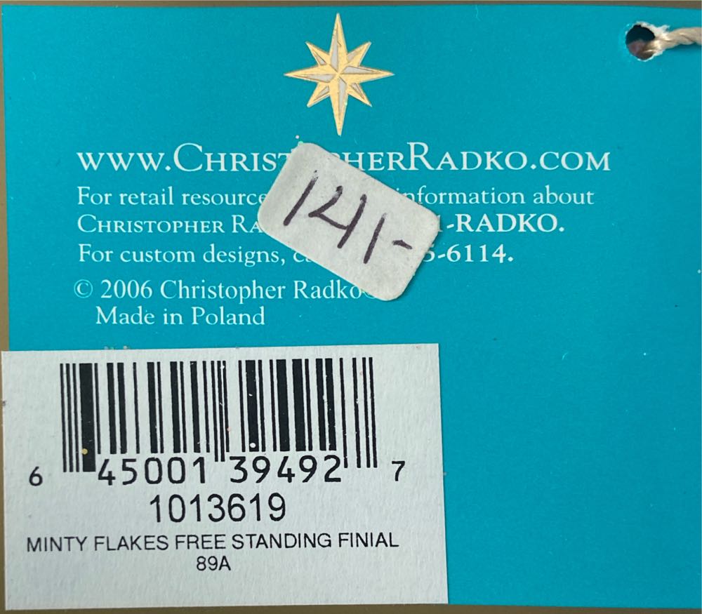 Finial-Minty Flakes  ornament collectible - Main Image 3