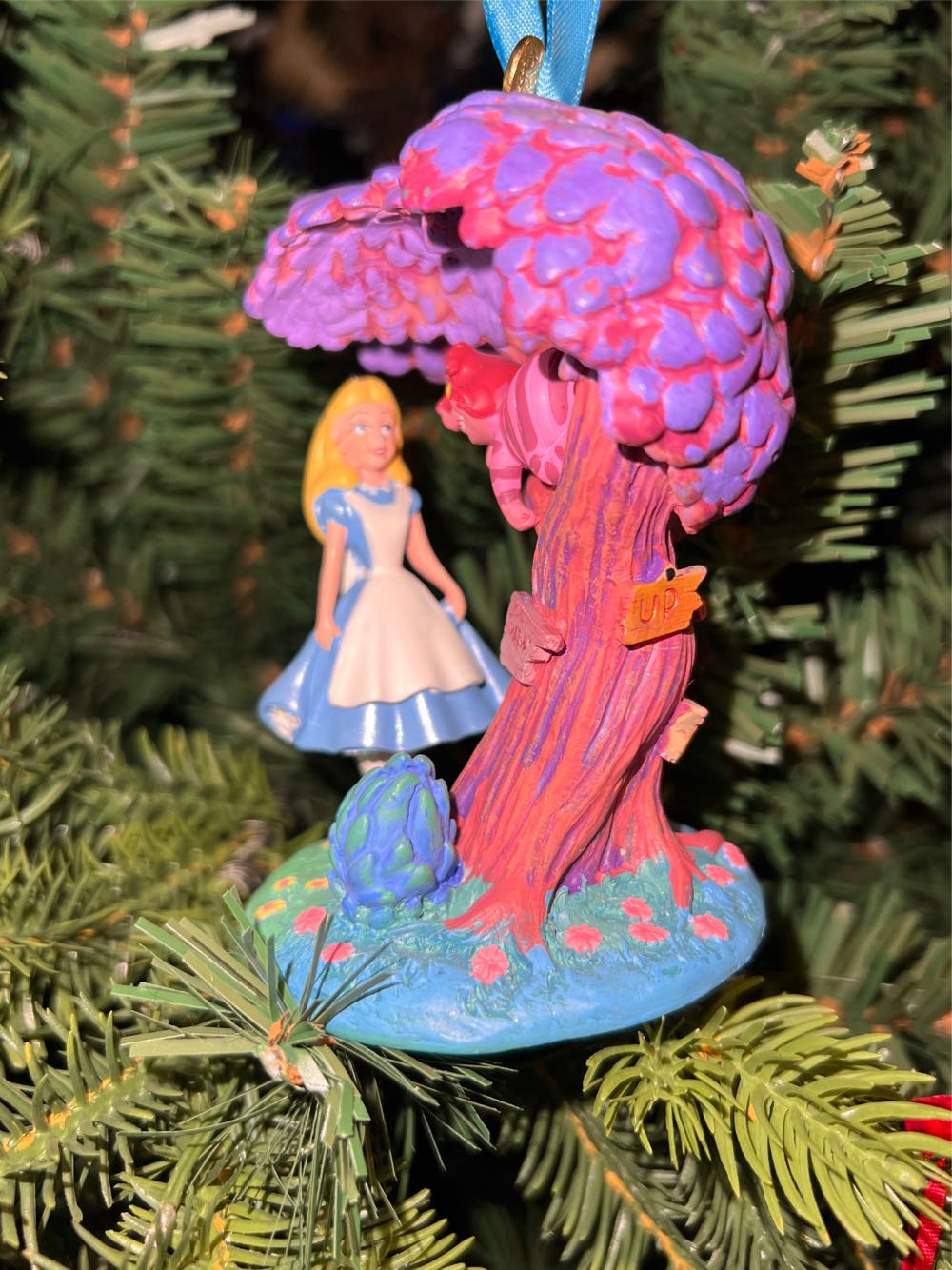 Alice In Wonderland With Cheshire In Tree  ornament collectible - Main Image 2