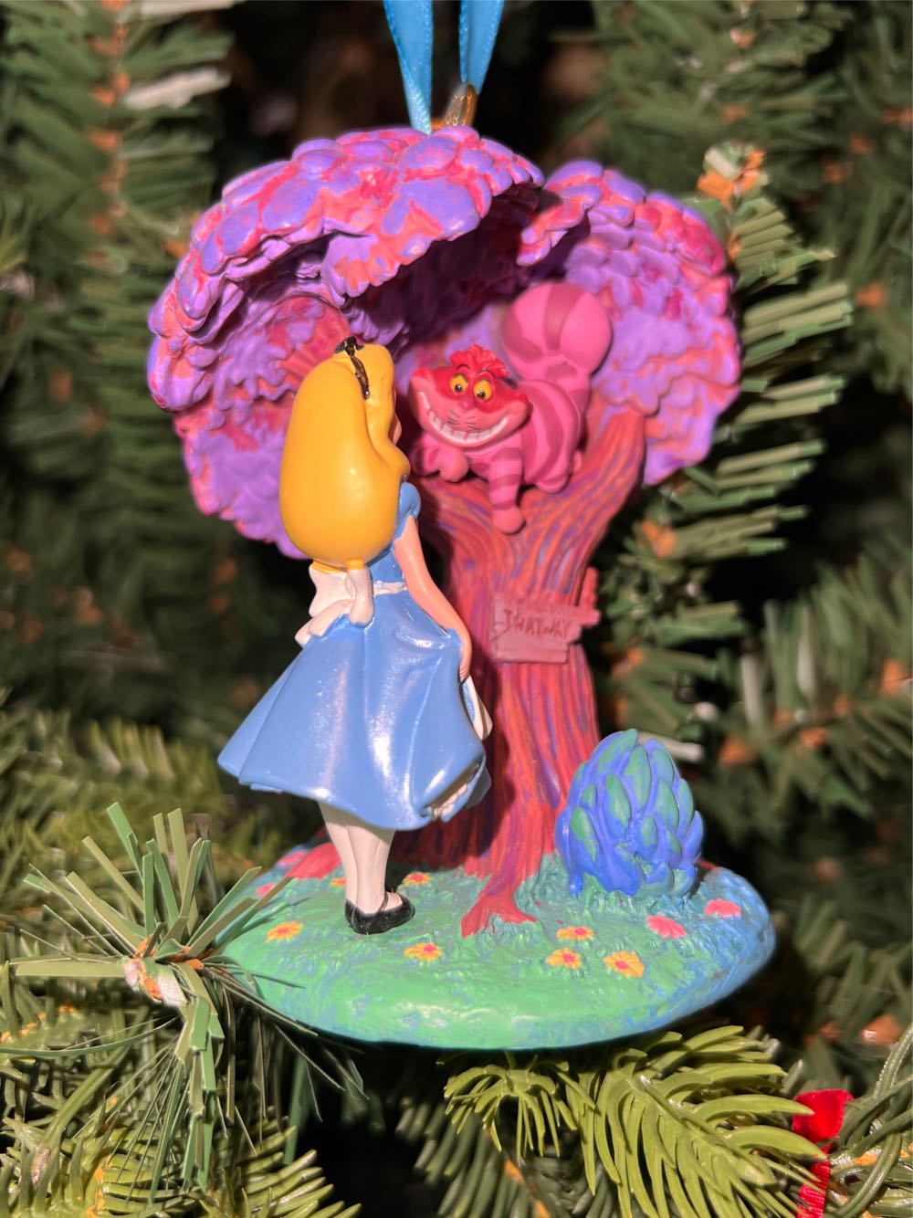 Alice In Wonderland With Cheshire In Tree  ornament collectible - Main Image 3